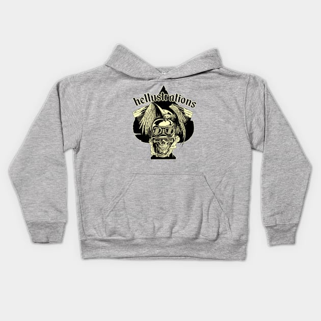 Skull and Eagle Kids Hoodie by Hellustrations